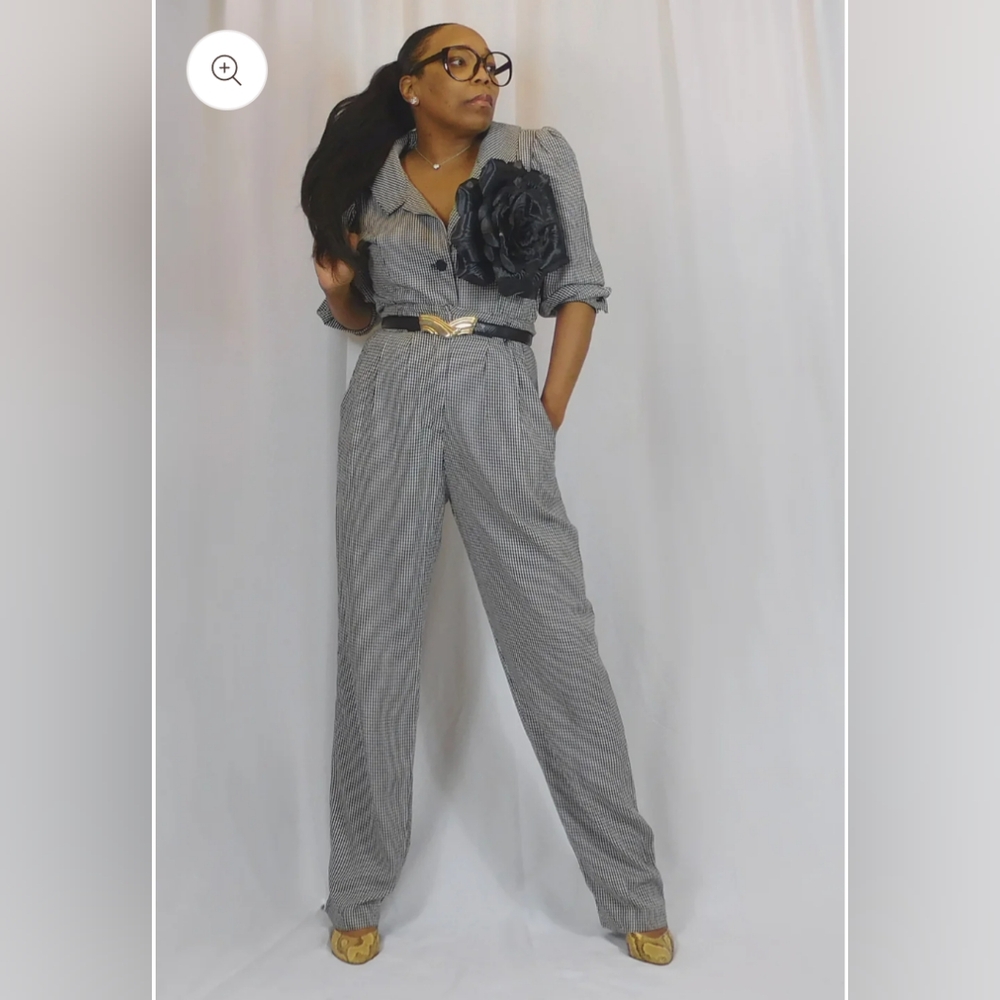 Carole Little for Saint Tropez West Plaid Pant Set Size Large